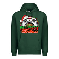 Sports Green Gamer Merry Christmas Premium Hoodie - NancyCooperArtShop