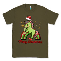 Army Green merry christmas unicorn Classic Tee - FaDigitalArtStudio