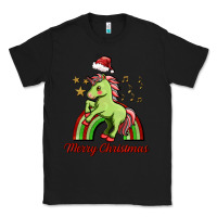 Black merry christmas unicorn Classic Tee - FaDigitalArtStudio