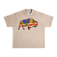 French Oak bison amerıcan flag Urban Heavy Tee - BarkalooDesign