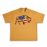 Peanut Butter bison amerıcan flag Urban Heavy Tee - BarkalooDesign