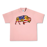 Salmon bison amerıcan flag Urban Heavy Tee - BarkalooDesign