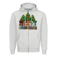 Dove Grey merry christmas with christmas trees Zipper Hoodie - AdoDesignShop