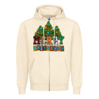 Sandshell merry christmas with christmas trees Zipper Hoodie - AdoDesignShop