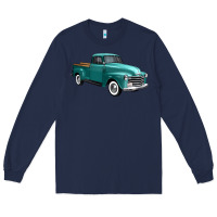 Navy western truck 34 view Long Sleeve Tee - FaDigitalArtStudio