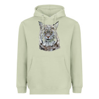 Matcha Bobcat Head Heavyweight Hoodie - LillyAllenDesigns