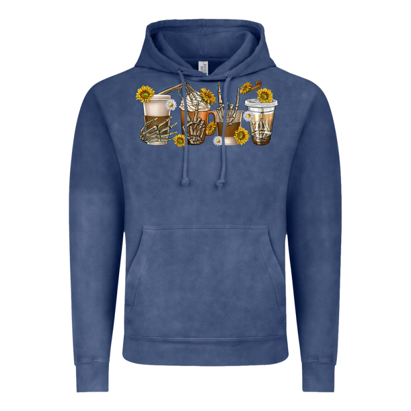 Skeleton Hands Coffee Cups Vintage Hoodie by texasbilliewilder | Teevron