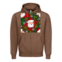 Chestnut Christmas Santa Claus Seamless Pattern Zipper Hoodie - BundleAndBundleShop