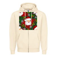 Sandshell Christmas Santa Claus Seamless Pattern Zipper Hoodie - BundleAndBundleShop