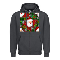 Smoke Christmas Santa Claus Seamless Pattern Zipper Hoodie - BundleAndBundleShop