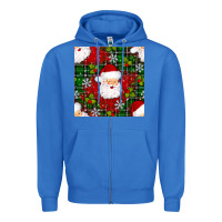 True Royal Christmas Santa Claus Seamless Pattern Zipper Hoodie - BundleAndBundleShop