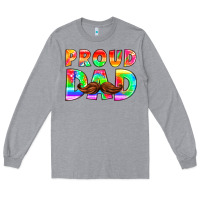 Heather Grey proud dad Long Sleeve Tee - HRA Design Shop