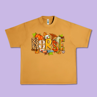 Fall Nurse Urban Heavy Tee Designed By Zillion Design Studio