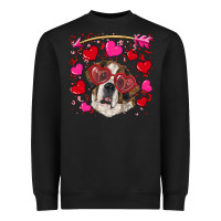 Black valentine's day  saint bernard dog Heavyweight Sweatshirt - RanaPortraitStore