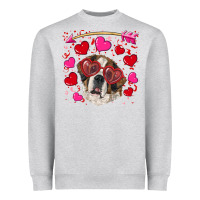 Heather Grey valentine's day  saint bernard dog Heavyweight Sweatshirt - RanaPortraitStore