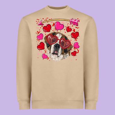 Heavyweight Sweatshirt valentine's day  saint bernard dog