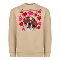 Mushroom valentine's day  saint bernard dog Heavyweight Sweatshirt - RanaPortraitStore
