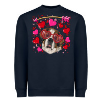 Navy valentine's day  saint bernard dog Heavyweight Sweatshirt - RanaPortraitStore