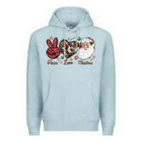Blue Mist Peace love Christmas Premium Hoodie - NancyCooperArtShop