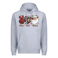 Heather Grey Peace love Christmas Premium Hoodie - NancyCooperArtShop