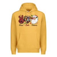 Mustard Peace love Christmas Premium Hoodie - NancyCooperArtShop