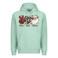 Seafoam Peace love Christmas Premium Hoodie - NancyCooperArtShop