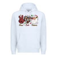White Peace love Christmas Premium Hoodie - NancyCooperArtShop