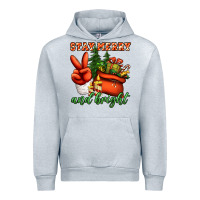 Heather Grey stay merry and bright peace hand Urban Hoodie - Jasminsmagicworld