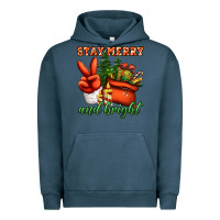 Pigment Midnight Navy stay merry and bright peace hand Urban Hoodie - Jasminsmagicworld