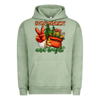 Pigment Oil Green stay merry and bright peace hand Urban Hoodie - Jasminsmagicworld