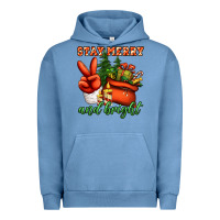 Pigment Pebble Blue stay merry and bright peace hand Urban Hoodie - Jasminsmagicworld