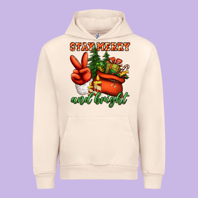 Stay Merry And Bright Peace Hand Urban Hoodie Designed By Jasminsmagicworld