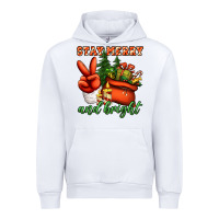 White stay merry and bright peace hand Urban Hoodie - Jasminsmagicworld