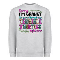 Sorry Im Cranky Im Going Through My Terrible Thirties Right Now Heavyweight Sweatshirt | Teevron