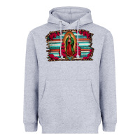 Heather Grey lady of guadalupe serape and roses Heavyweight Hoodie - Jasminsmagicworld