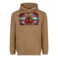 Toasted Coconut lady of guadalupe serape and roses Heavyweight Hoodie - Jasminsmagicworld