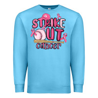 Ocean Blue strike out cancer baseball Premium Sweatshirt - MaliasSmallBusiness