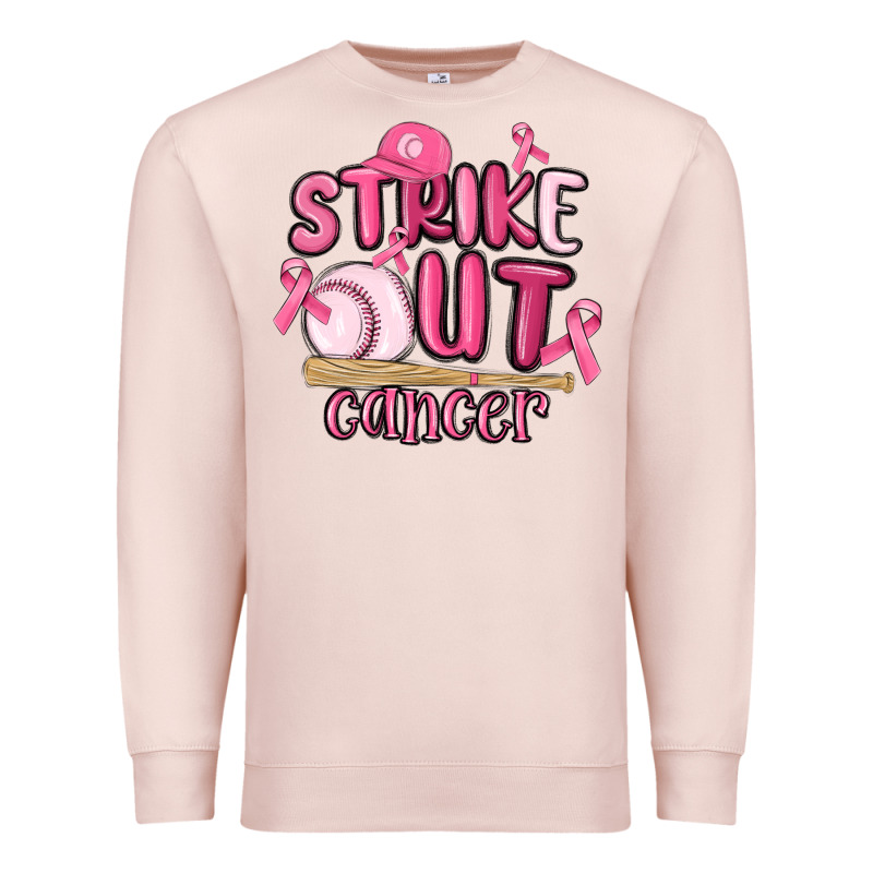 Strike Out Cancer Baseball Premium Sweatshirt by MaliasSmallBusiness | Teevron