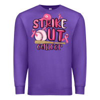 Purple strike out cancer baseball Premium Sweatshirt - MaliasSmallBusiness