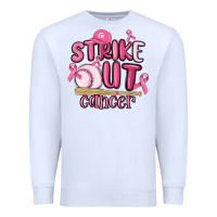 White strike out cancer baseball Premium Sweatshirt - MaliasSmallBusiness