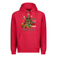 Cardinal merry christmas tree with gift box Premium Hoodie - MaliasSmallBusiness