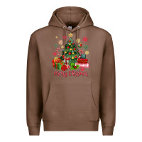 Chestnut merry christmas tree with gift box Premium Hoodie - MaliasSmallBusiness