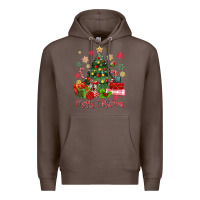 Coffee merry christmas tree with gift box Premium Hoodie - MaliasSmallBusiness
