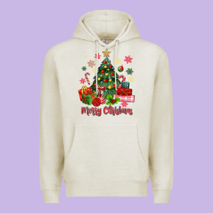 Merry Christmas Tree With Gift Box Premium Hoodie Designed By Maliassmallbusiness