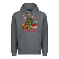 Rock merry christmas tree with gift box Premium Hoodie - MaliasSmallBusiness