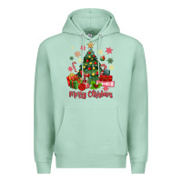 Seafoam merry christmas tree with gift box Premium Hoodie - MaliasSmallBusiness