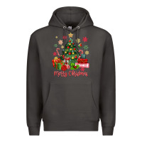 Smoke merry christmas tree with gift box Premium Hoodie - MaliasSmallBusiness