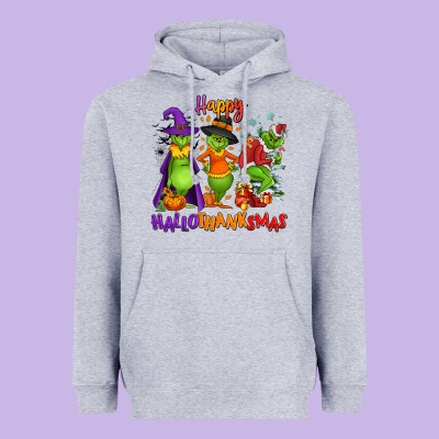 Happy Hallothanksmas Heavyweight Hoodie Designed By Nancycooperartshop