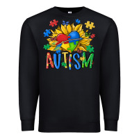 Black austism sunflower Premium Sweatshirt - MaliasSmallBusiness