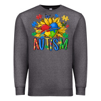 Charcoal Heather austism sunflower Premium Sweatshirt - MaliasSmallBusiness